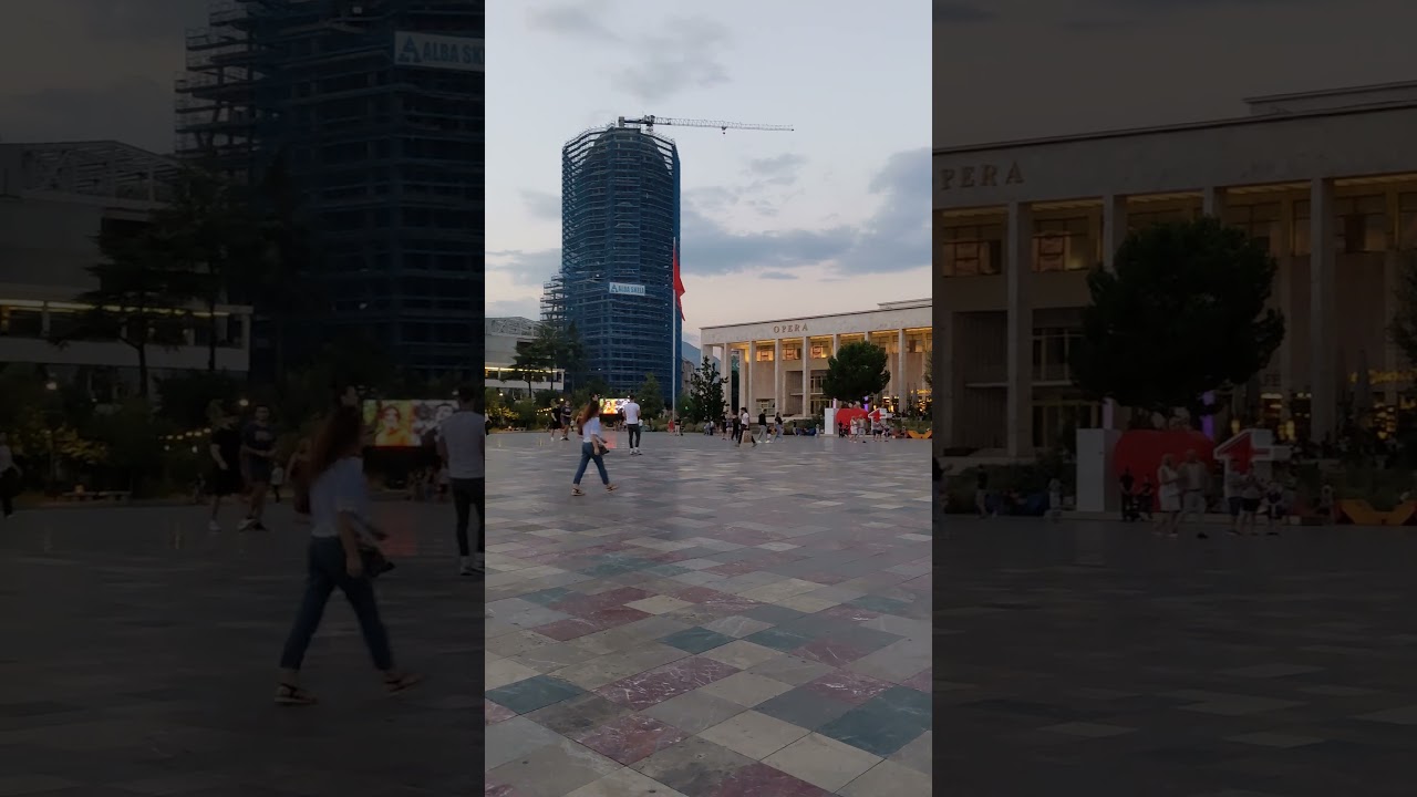 Call to prayer in Skanderbeg square.  Tirana, Albania 