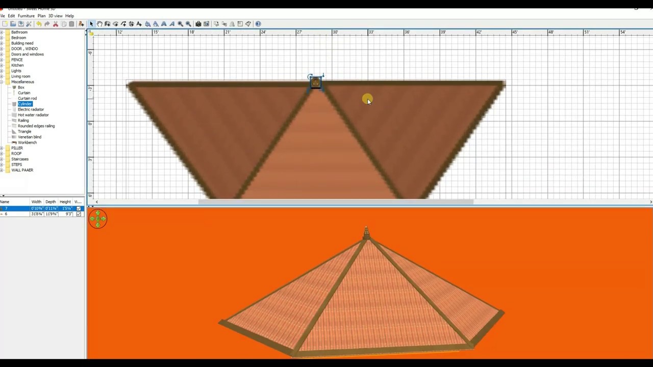 SWEET HOME 3D , 3D ROOF,  ROOF , CONNER ROOF, Kandian roofing, sivilima sri lanka, home,easy way,