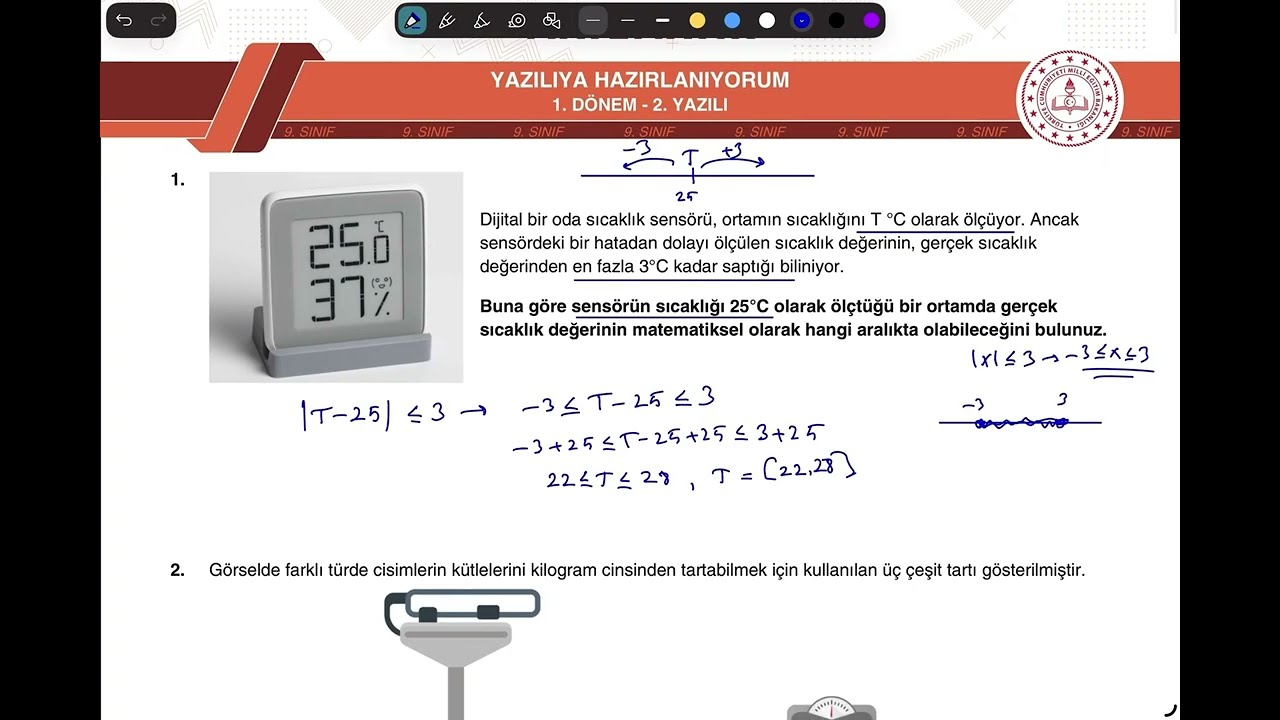 9. SINIF MATEMATİK 1. DÖNEM 2. YAZILI | MEB ÖRNEK SORU ÇÖZÜMLERİ