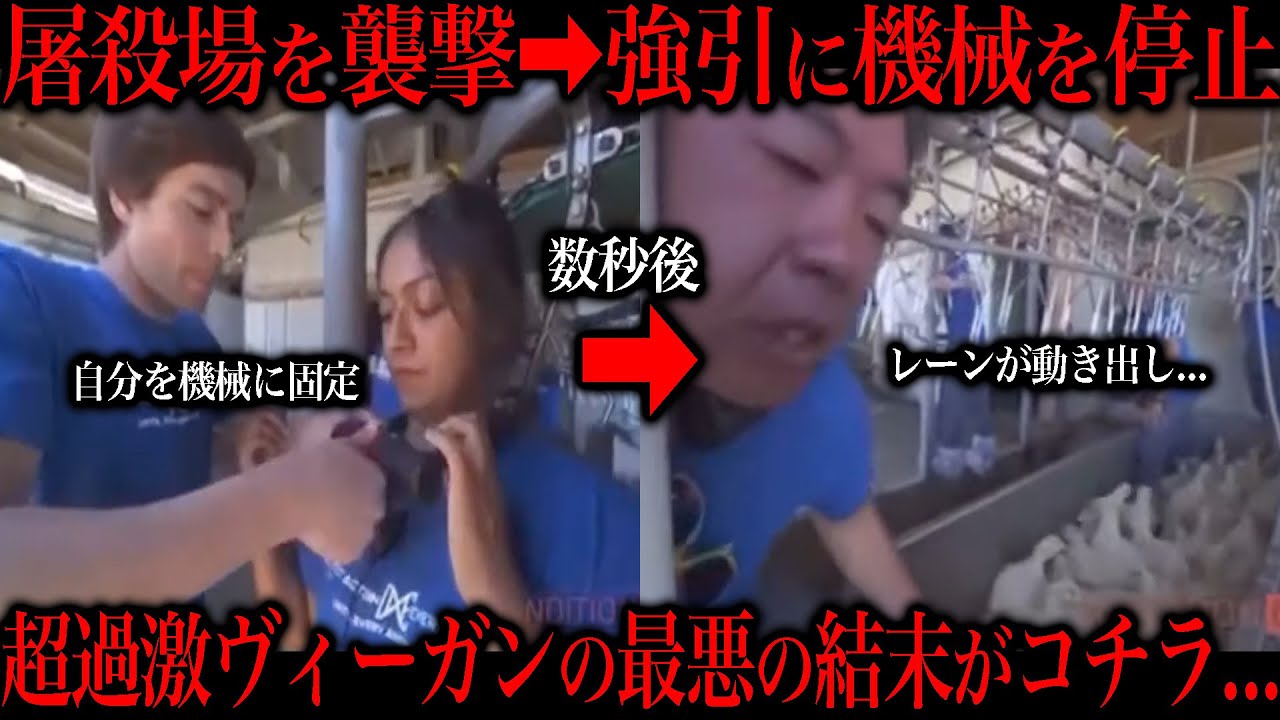 肉処理機に身体を固定し強引に機械を停止、恐ろしすぎる結末が...