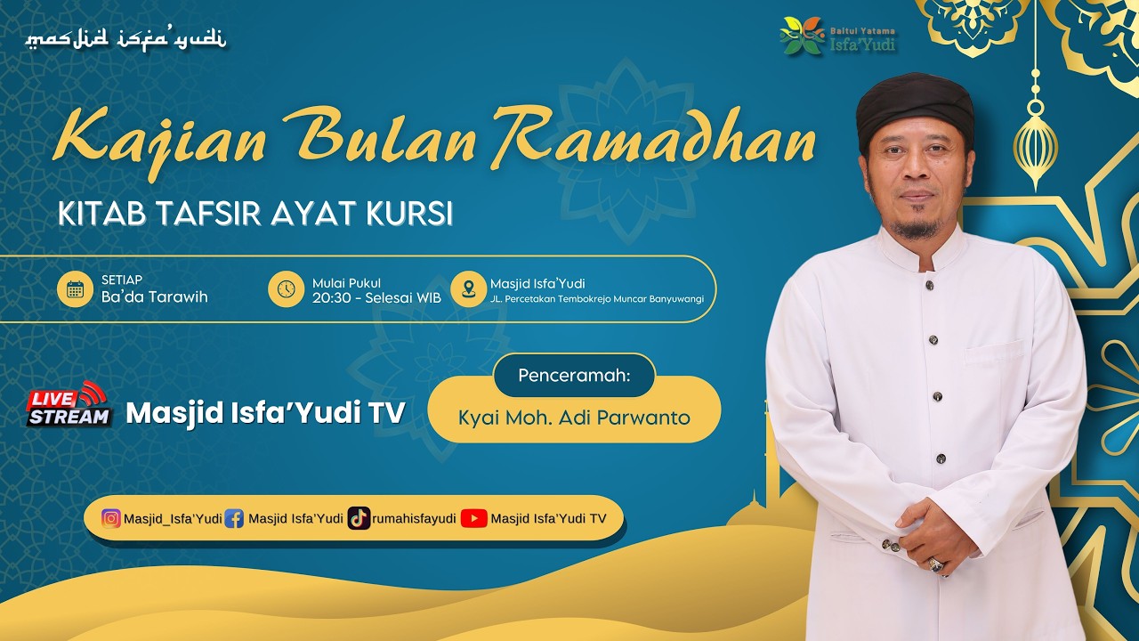 🔴 [ LIVE Day 10 ] Ngaji Kitab Tafsir Ayat Kursi Masjid ISFA'YUDI MUNCAR-BANYUWANGI..#pengikut #fyp