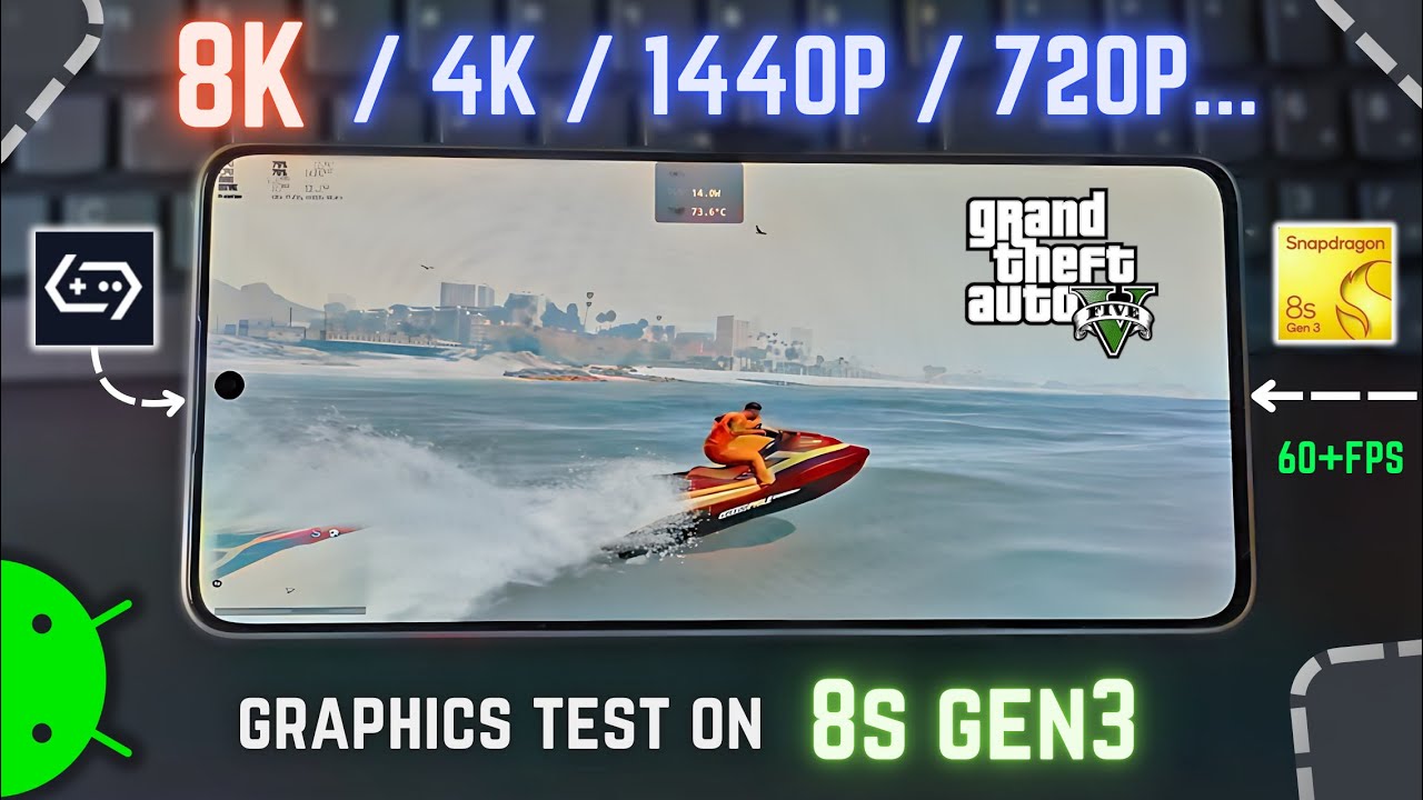 Тест GTA V на Snapdragon 8S Gen 3, 12 ГБ ОЗУ — эмулятор GameHub для ПК!