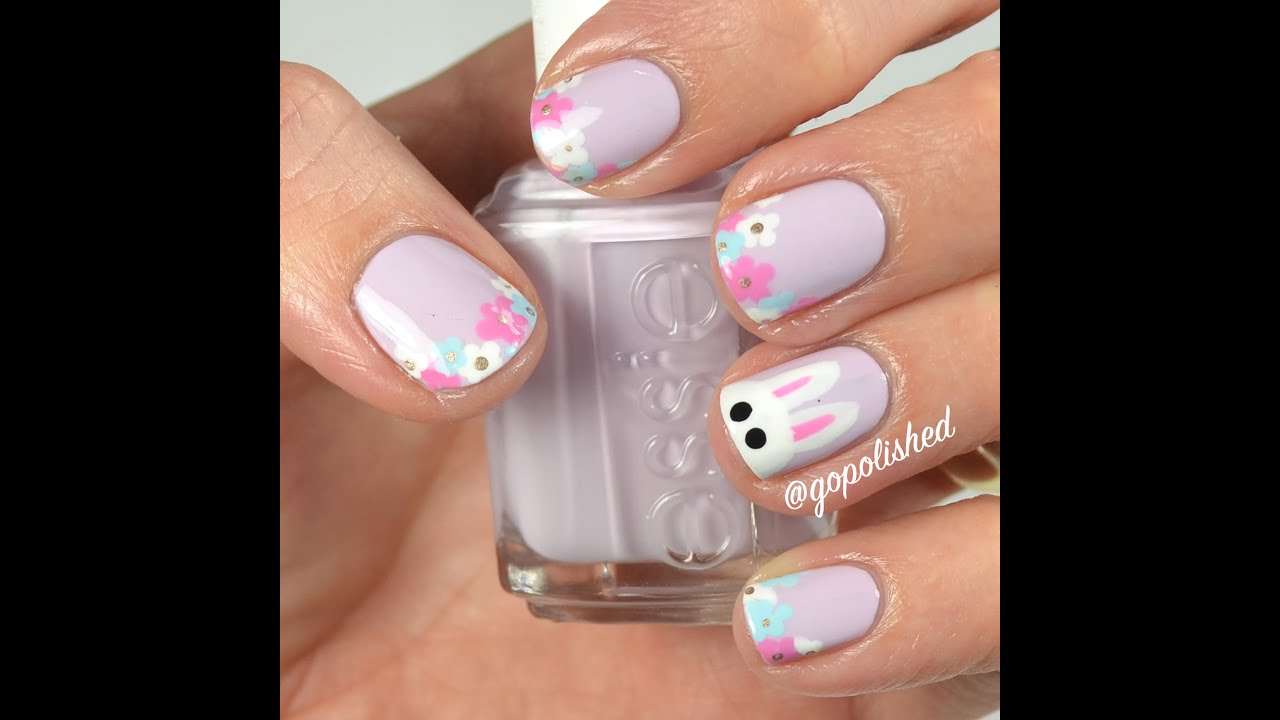 Nail Tutorial: Bunny and Floral French Tip (Easter)
