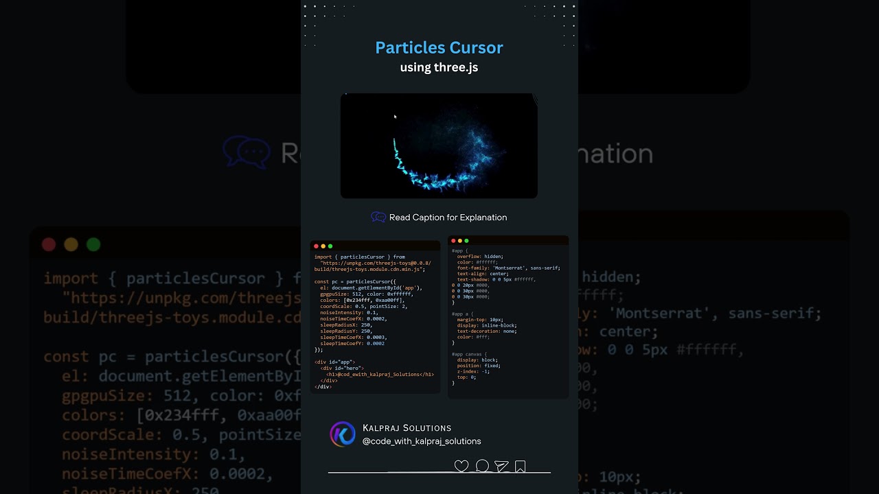 ✨ Create an Interactive Particles Cursor Effect | Add Dynamic Visuals to Your Website 🖱️💻