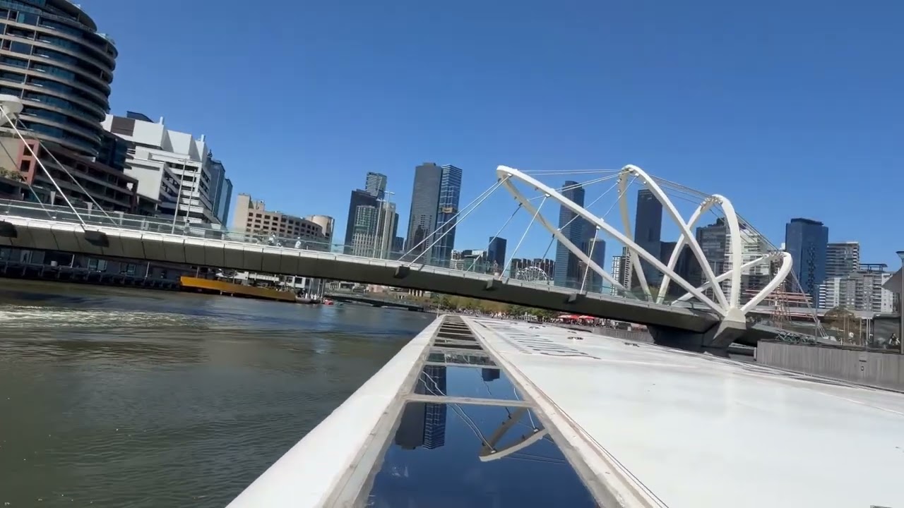 Melbourne Australia downtown River cruising with Dad and other family members.