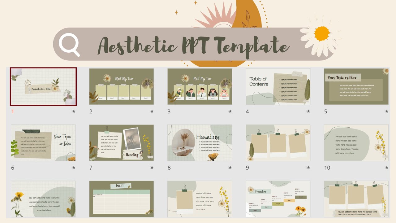 FREE AESTHETIC PPT TEMPLATE | VINTAGE PPT TEMPLATE + FONTS