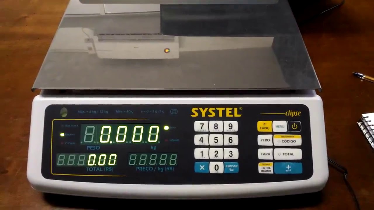Configuração balança Systel Clipse 15Kg