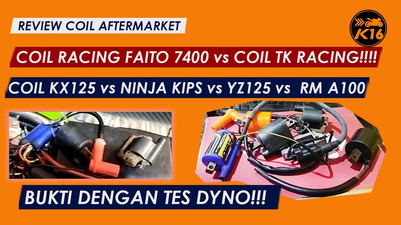 Coil TK Racing vs Faito 7400 vs RM A100 vs KX125 vs YZ125 - tes dyno