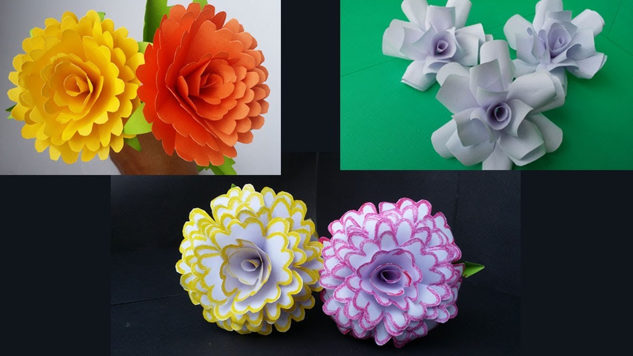 DIY: 3 Amazing Paper Rose!! How to Make Beautiful Paper Flower/Rose With Colour Paper!!Paper Flowers