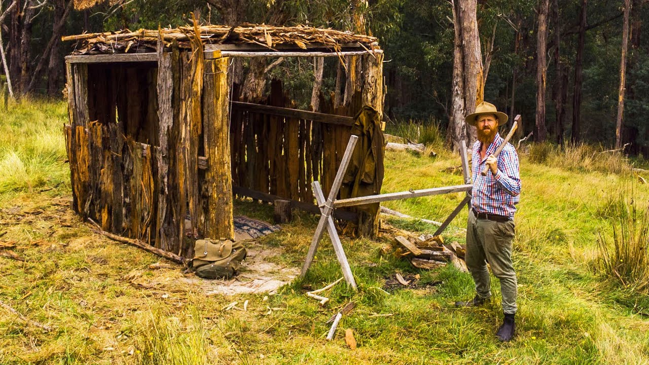 Building a Traditional Australian BARK HUT in the BUSH
