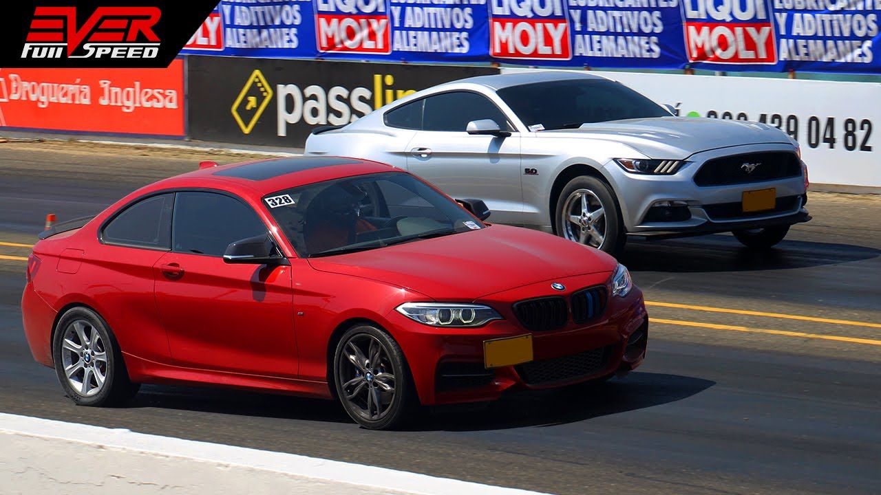 Ford Mustang GT 🆚 BMW M240i y M235i 🔥 DRAG RACING 🔥 Car Duel