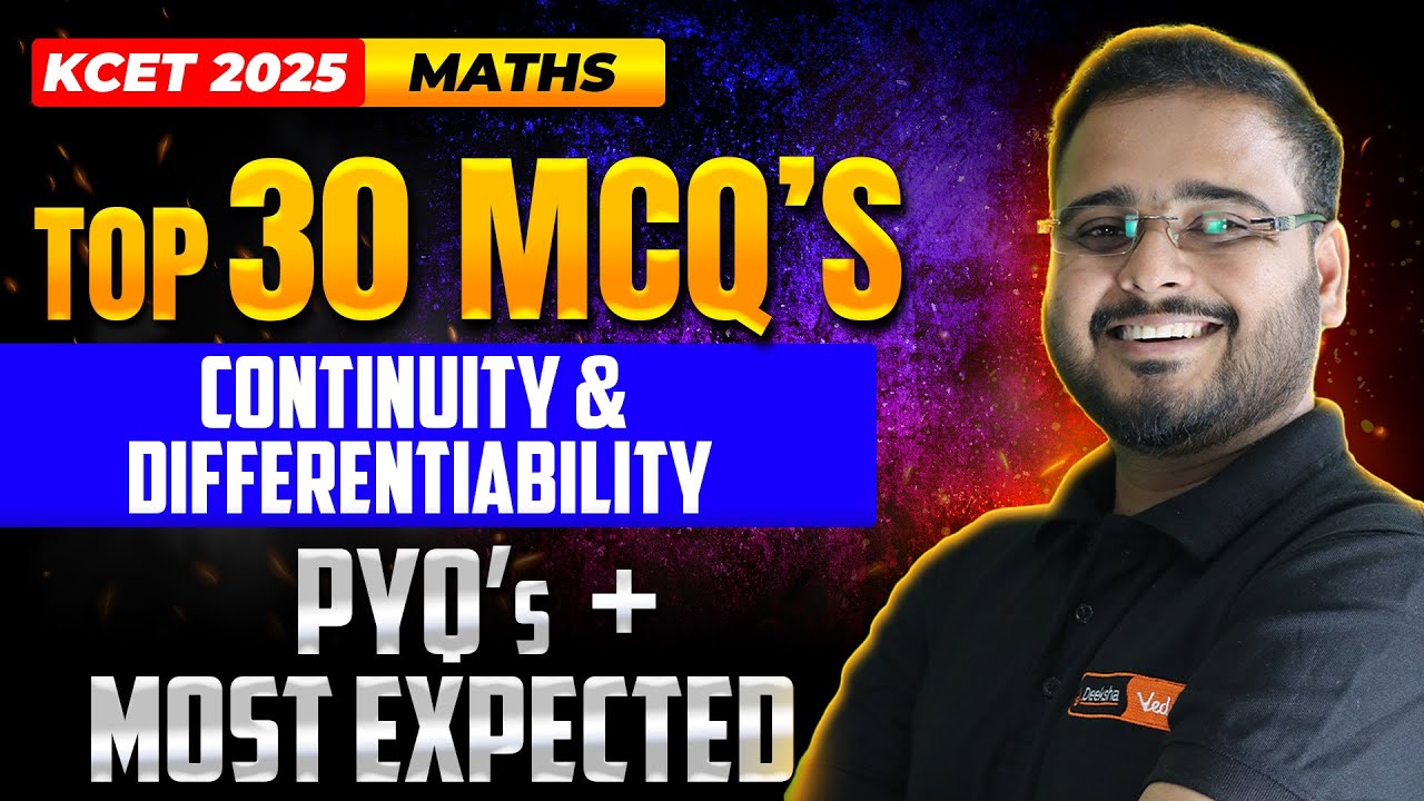 Top 30 KCET MCQs In Continuity And Differentiability | KCET Mathematics 📝🧲