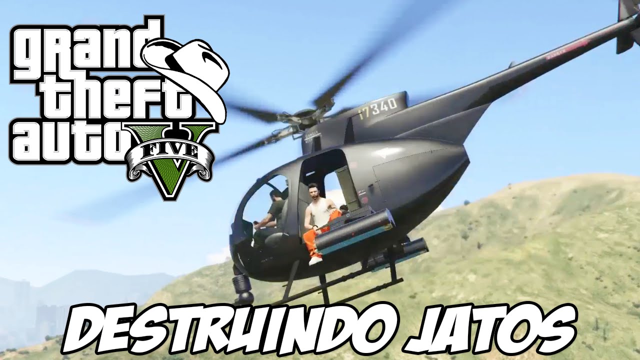 GTA 5 Online (PS4) - Golpe Fuga da Prisao FINAL ÉPICO: Destruindo Jatos (HEISTS)