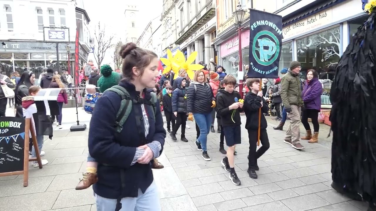 St Piran's Day parade, Redruth, Cornwall