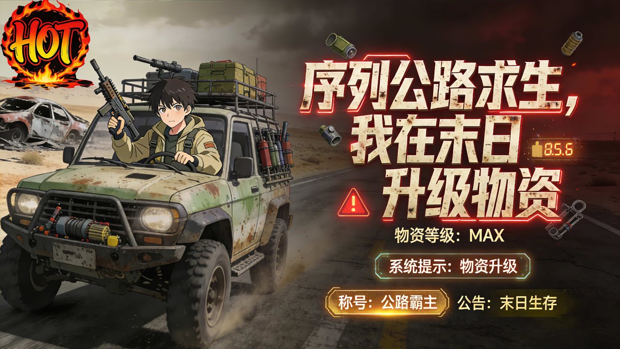 ✨【强推】《序列公路求生，我在末日升级物资》1--100集诡异降临，城市成了人类禁区。人们只能依靠序列超凡不停的迁徙，定居生活方式变成了迁徙生活方式。#穿越 #末世 #异能 ##动态漫画 漫野推文