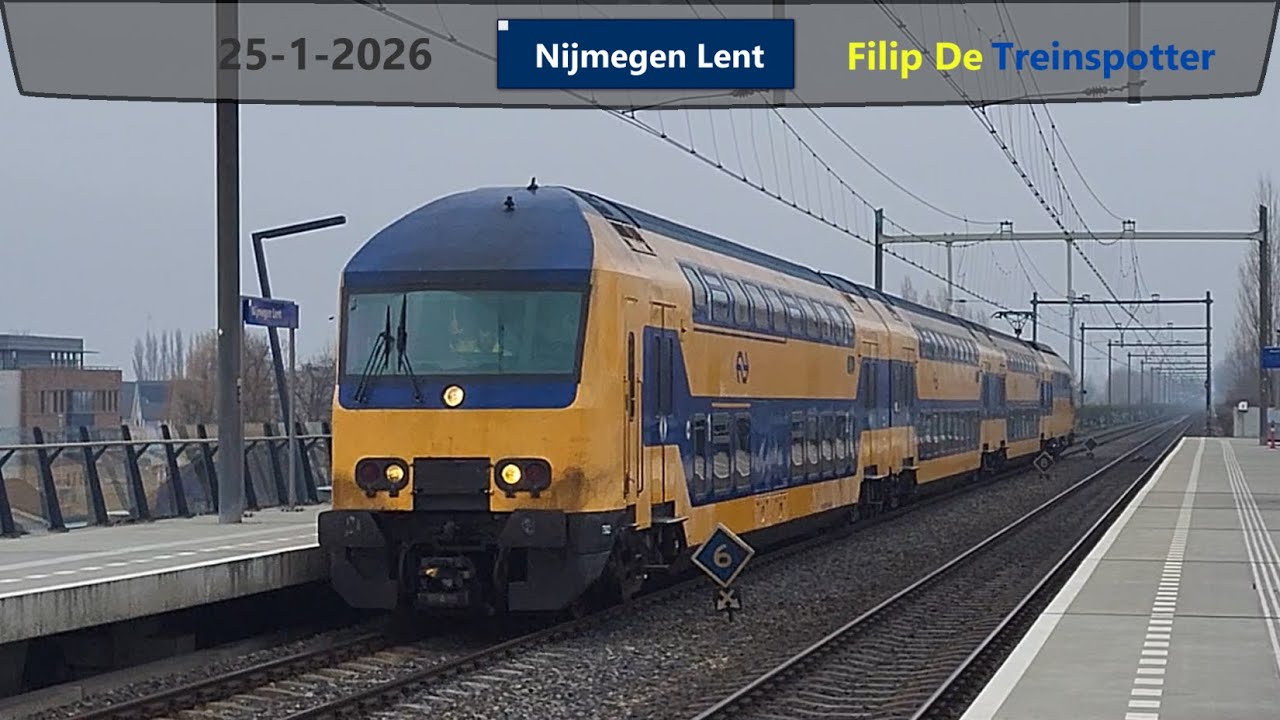 Treinen op station Nijmegen Lent - 25 januari 2026