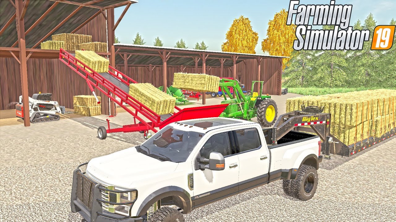 HIGH LOFT HAY STORAGE | MOWING + BALING HAY | IOWA DAIRY FARM | FS19