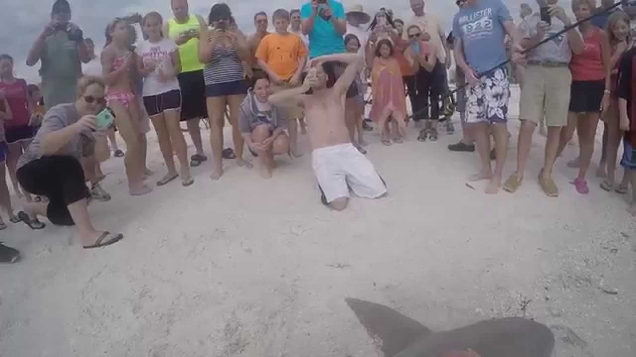Wild Battle with a Sandbar Shark from the Beach