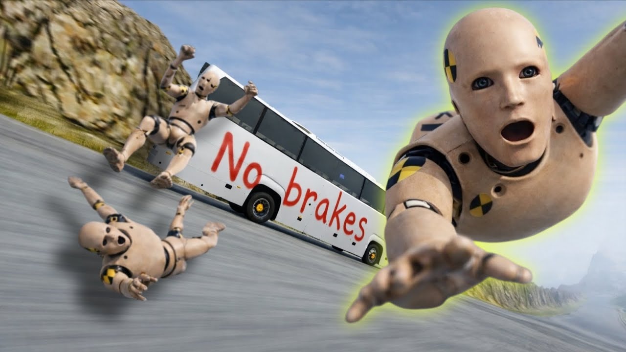 The Big Descent in BeamNG.drive – a survival test of different cars 🚗💥 #1 #beamng #beamngdrive 