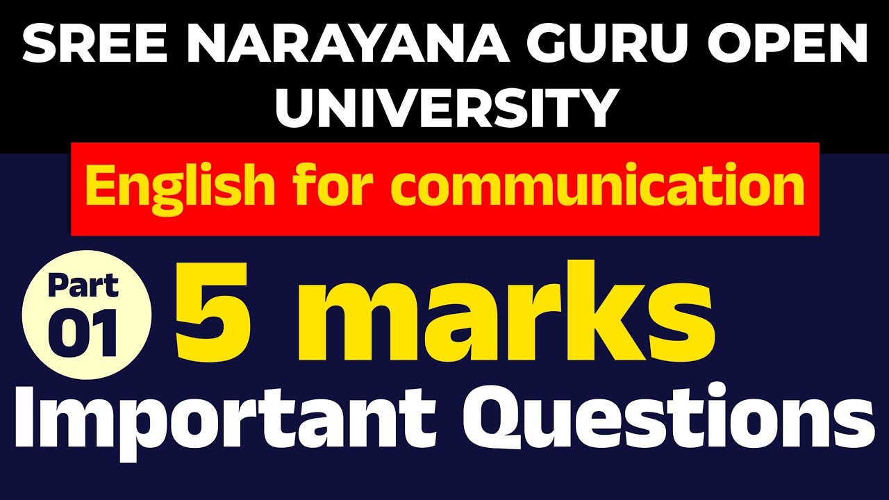 SGOU-English for communication/important 5 mark questions /part 1