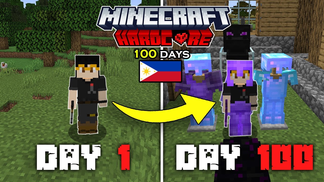I Survived 100 Days in HARDCORE Minecraft...Here's What Happened (TAGALOG)