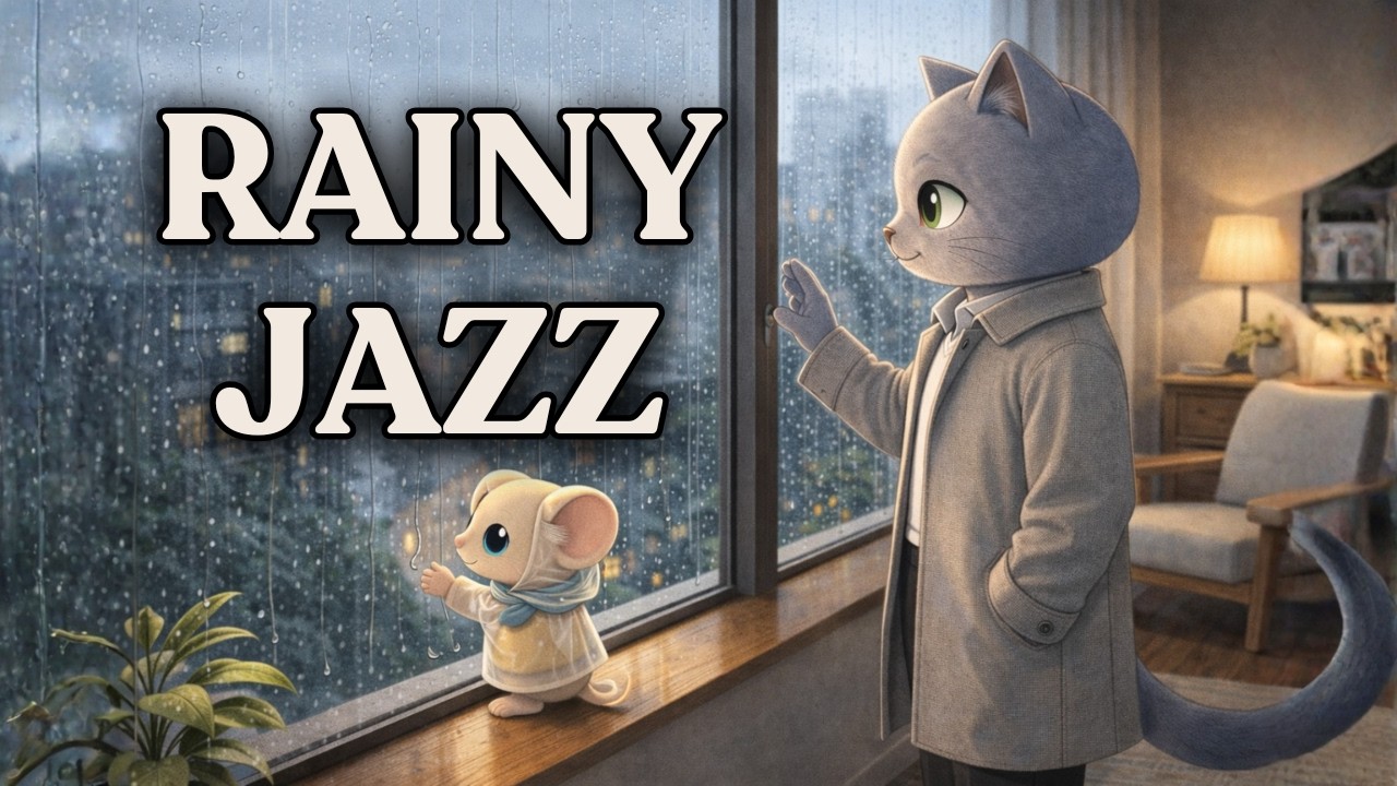 RAINY JAZZ 🌧️ 2 Hours of Calm Focus Music for Work & Study