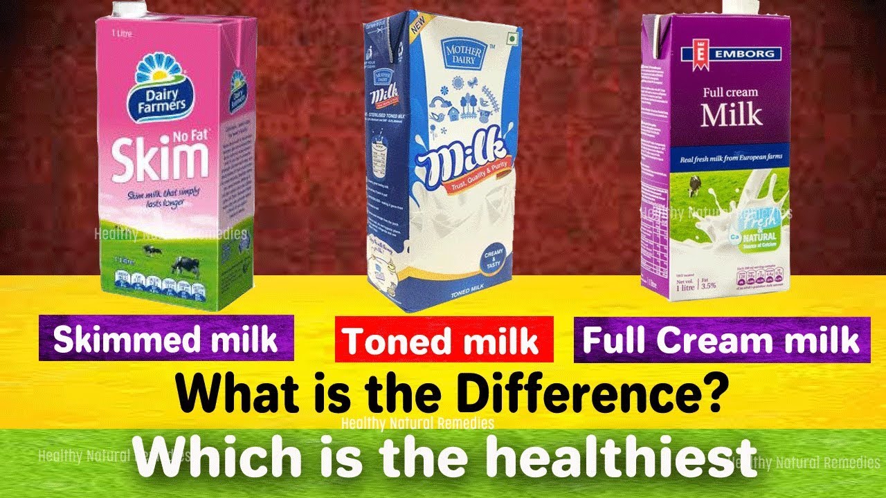 What is the difference between Toned milk, Skimmed milk and Full Cream milk