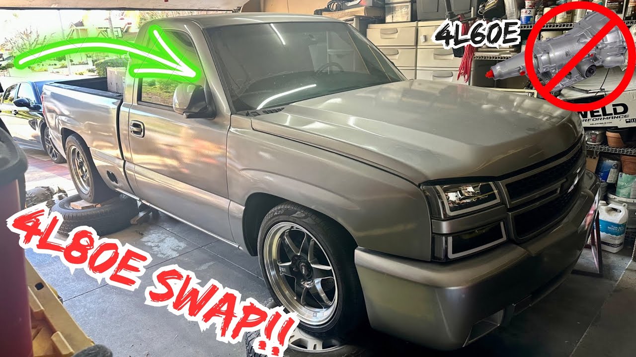 4L80E SWAP INSTALL ON MY SILVERADO SINGLE CAB BUILD!!