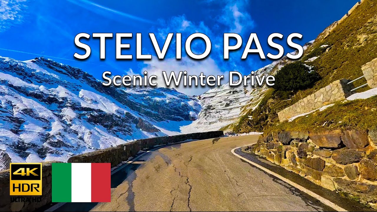 🇮🇹 4K Driving the Stelvio Pass in Winter | SCENIC WINTER DRIVE | #stelvio #stelviopass #scenicdrive