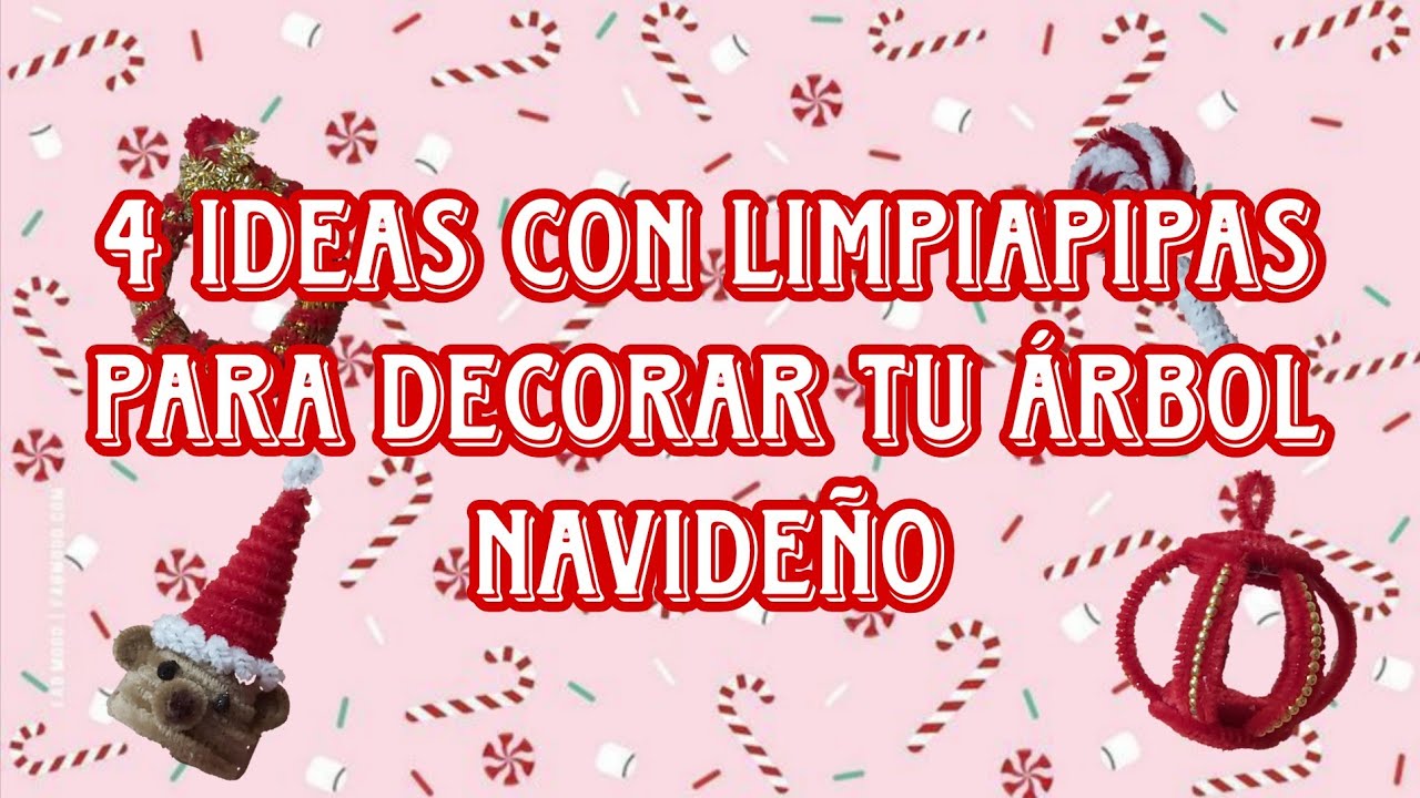 4 Ideas de Limpiapipas para Decorar tu Árbol🎄: ¡Fáciles, Rápidas y Hermosas🌟🤩