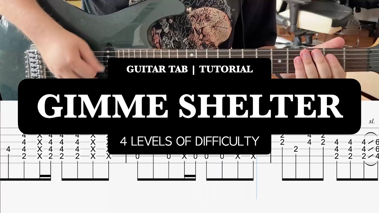 Gimme Shelter – 4 Levels Guitar TABs (Beginner to Advanced) | Rolling Stones Guitar Lesson