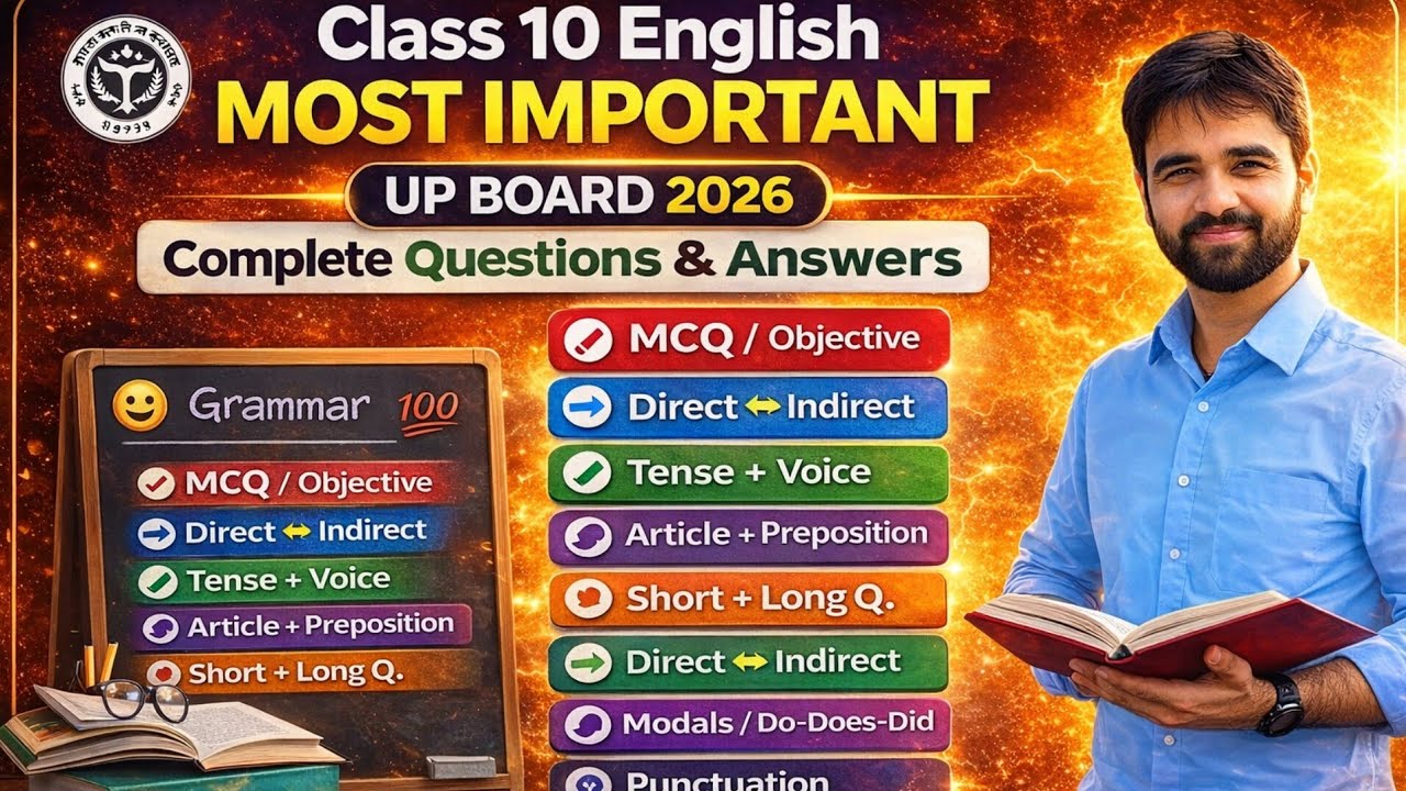 Class 10 English Complete RevisionAll Topics • One Shot #examup#english#englishgrammar #upboard2026