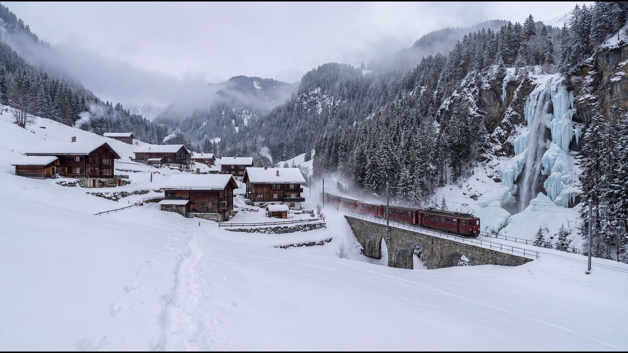 Cozy Winter Village ❄️ Gentle Winter Ambience & Smooth Piano Background Music for Deep Sleep