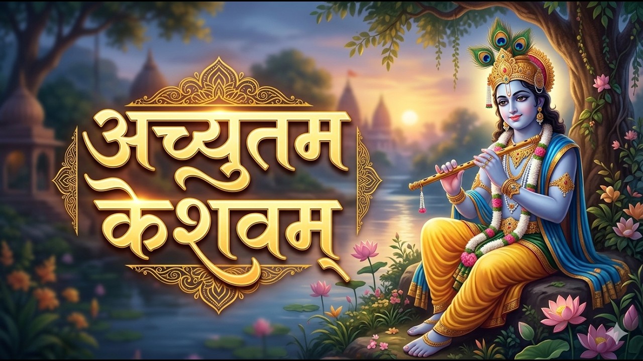 अच्युतम केशवम - Lyrical | Achyutam Keshavam Krishna Damodaram | Krishna Bhajan