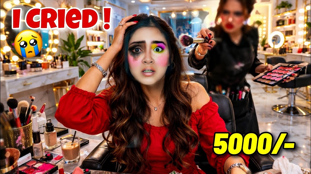 I Went to Saudi Arabia's *WORST* Reviewed Makeup Artist 😱 *I CRIED* 😭 Painful 🤮 Rs.5000/-