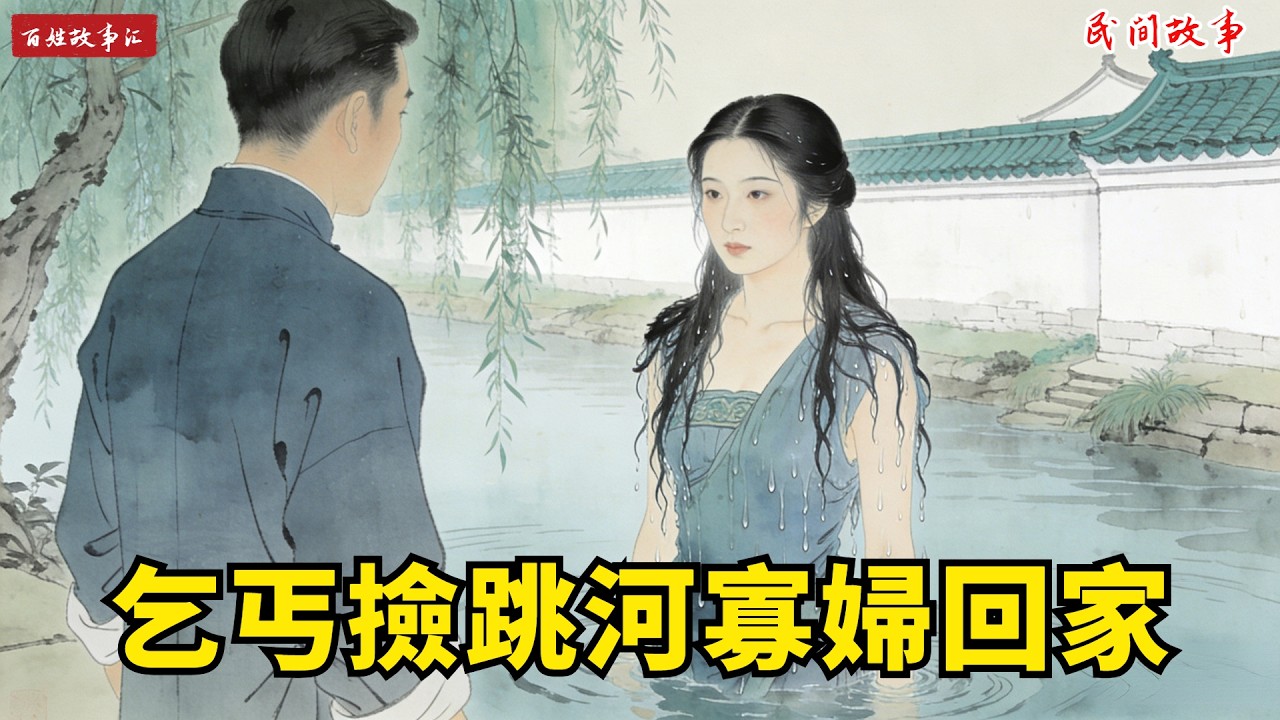 美女半夜跳河，乞丐攔住笑說：「死前不如當我三天妻？」她竟回頭答應！結局全村炸鍋！#故事頻道 #民間故事#有聲書 #睡前故事#中國文化#故事分享