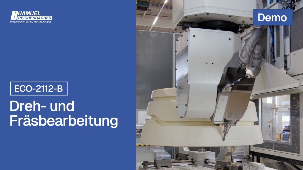 Dreh- und Fräsbearbeitung ECO-2112-B mit zusätzlich in den Tisch integrierter A-Achse