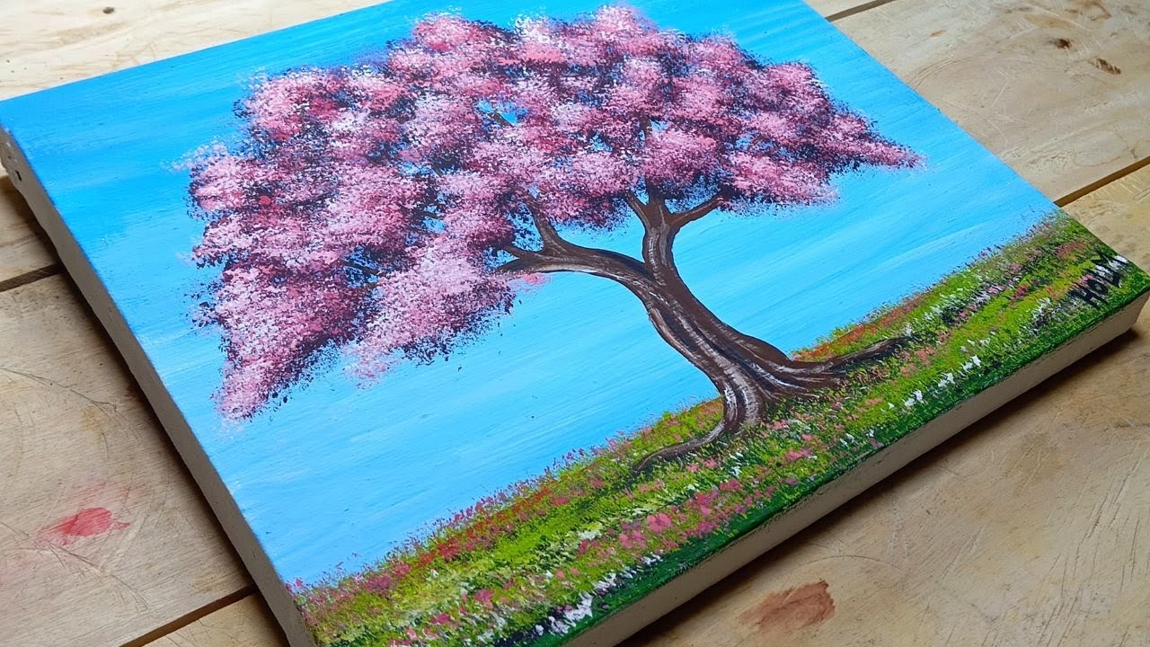 Como Pintar un ARBOL con Acrilico Paso a Paso Facil / Pintura Acrilica para PRINCIPIANTES / Tutorial