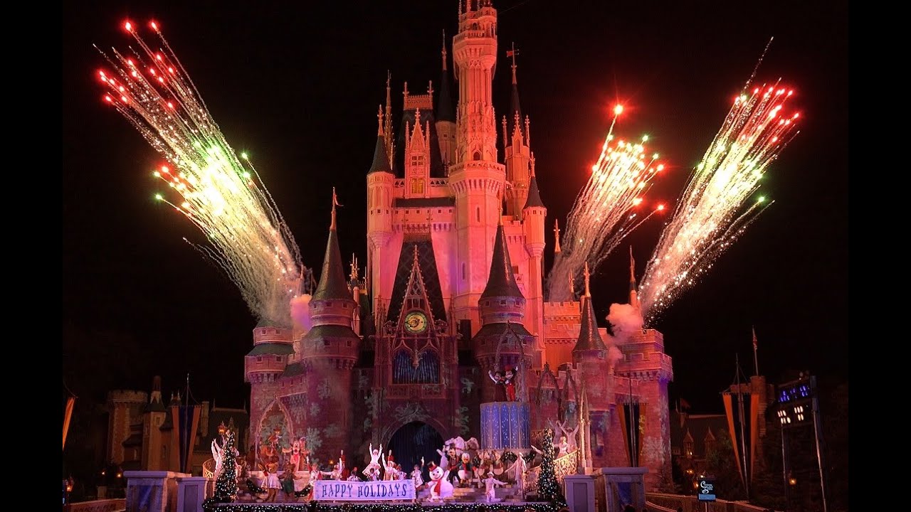 4K Celebrate the Season Holiday castle show 2014 Magic Kingdom