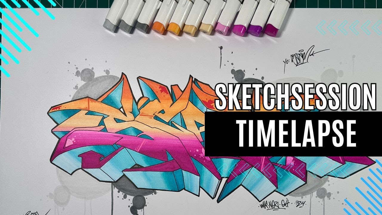 Wildstyle Graffiti Sketchsession Timelapse SEAM | EMSA GRAFFITI