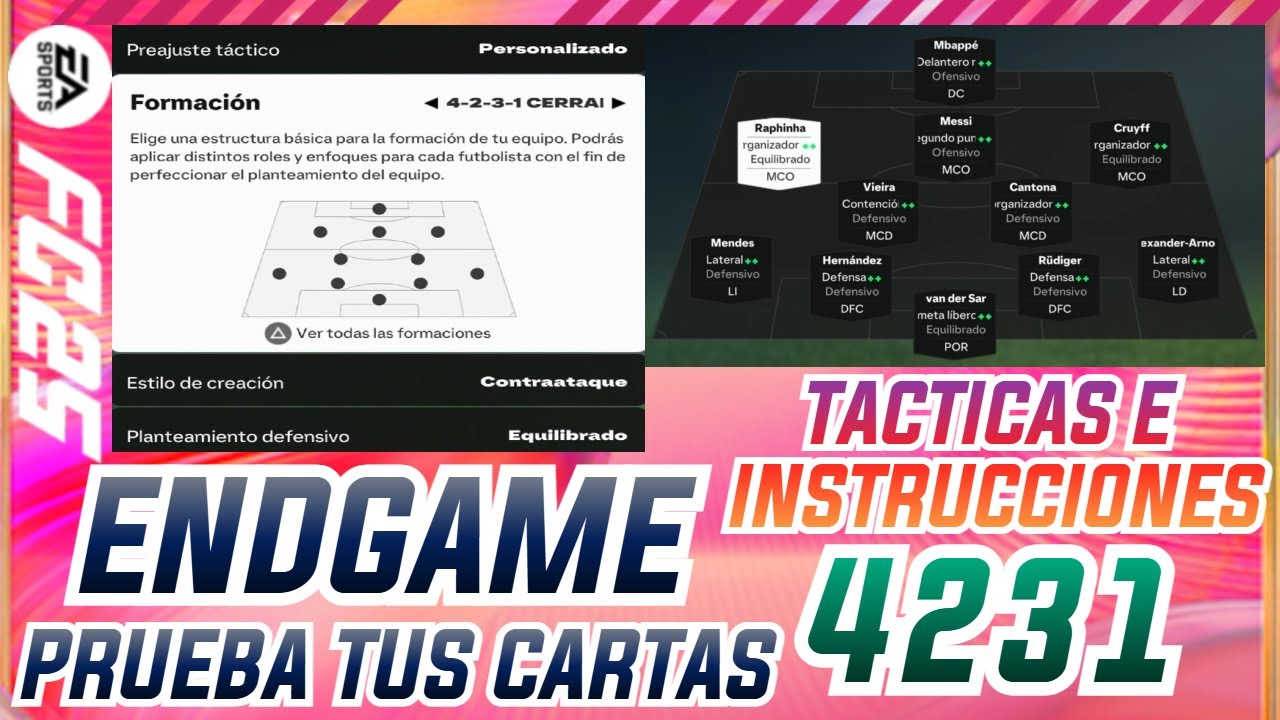 ✅ TACTICAS 4231 PARA PROBAR LOS MEJORES JUGADORES | MEJORES TACTICAS E INSTRUCCIONES 4231 FC 25