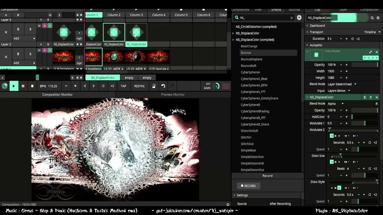 Плагин Resolume: NS_DisplaceColor