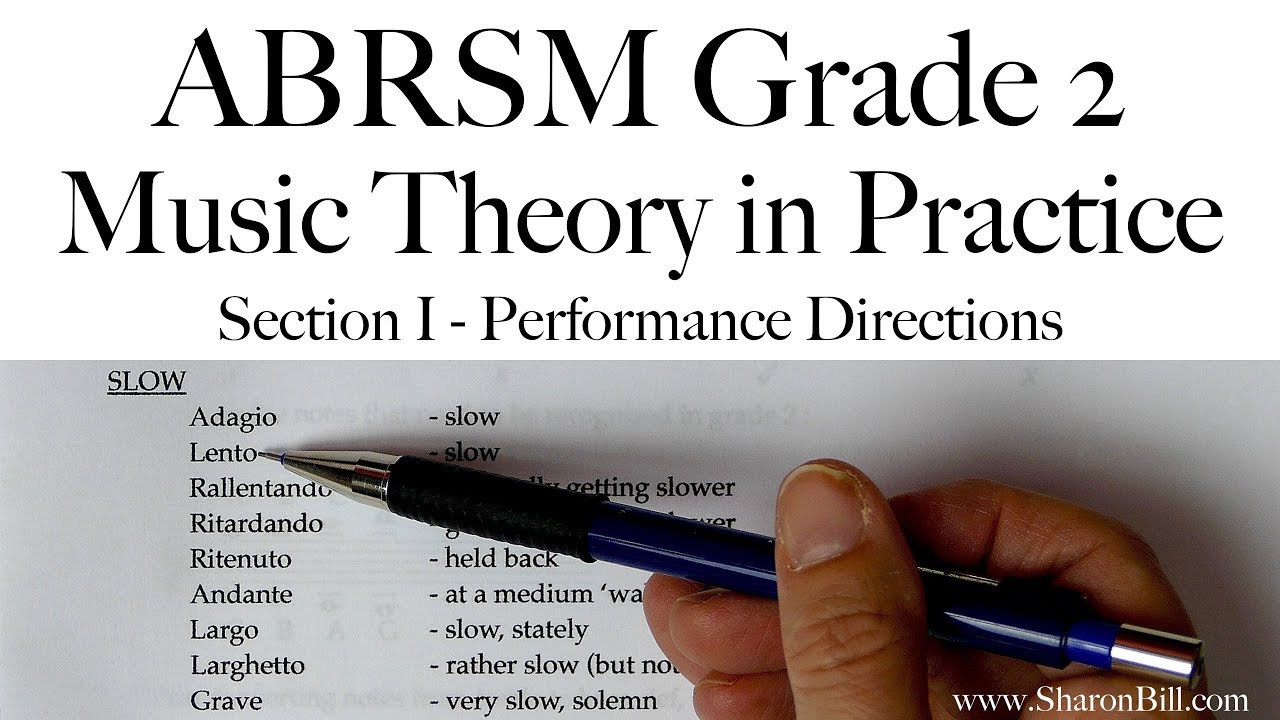 ABRSM Grade 2 Music Theory Section I Performance Directions with Sharon Bill