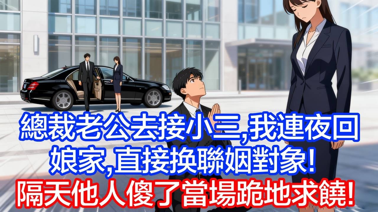 總裁老公去接小三，我連夜回娘家，直接換聯姻對象，隔天他人傻了，當場跪求原諒！