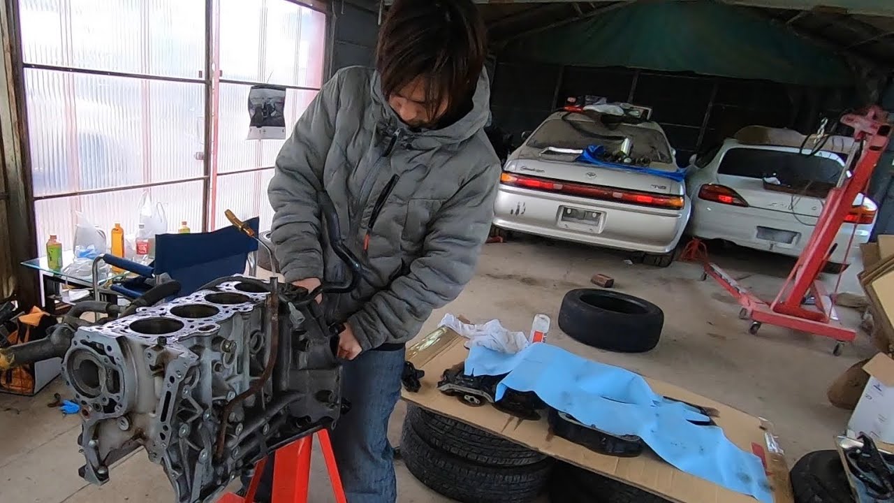ヤフオクで買ったsr20detエンジン組み立てる！！