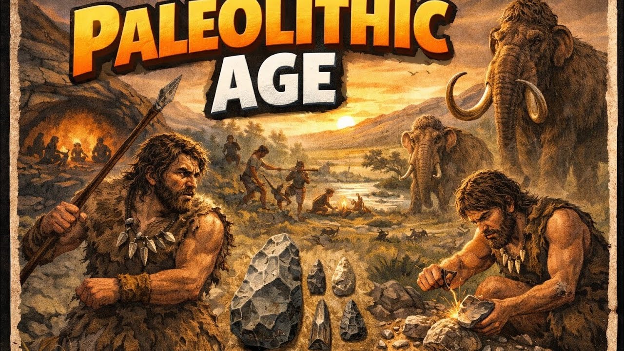 Ancient history  ,stone age  ,  Paleolithic age  In detail for upsc and state pcs 