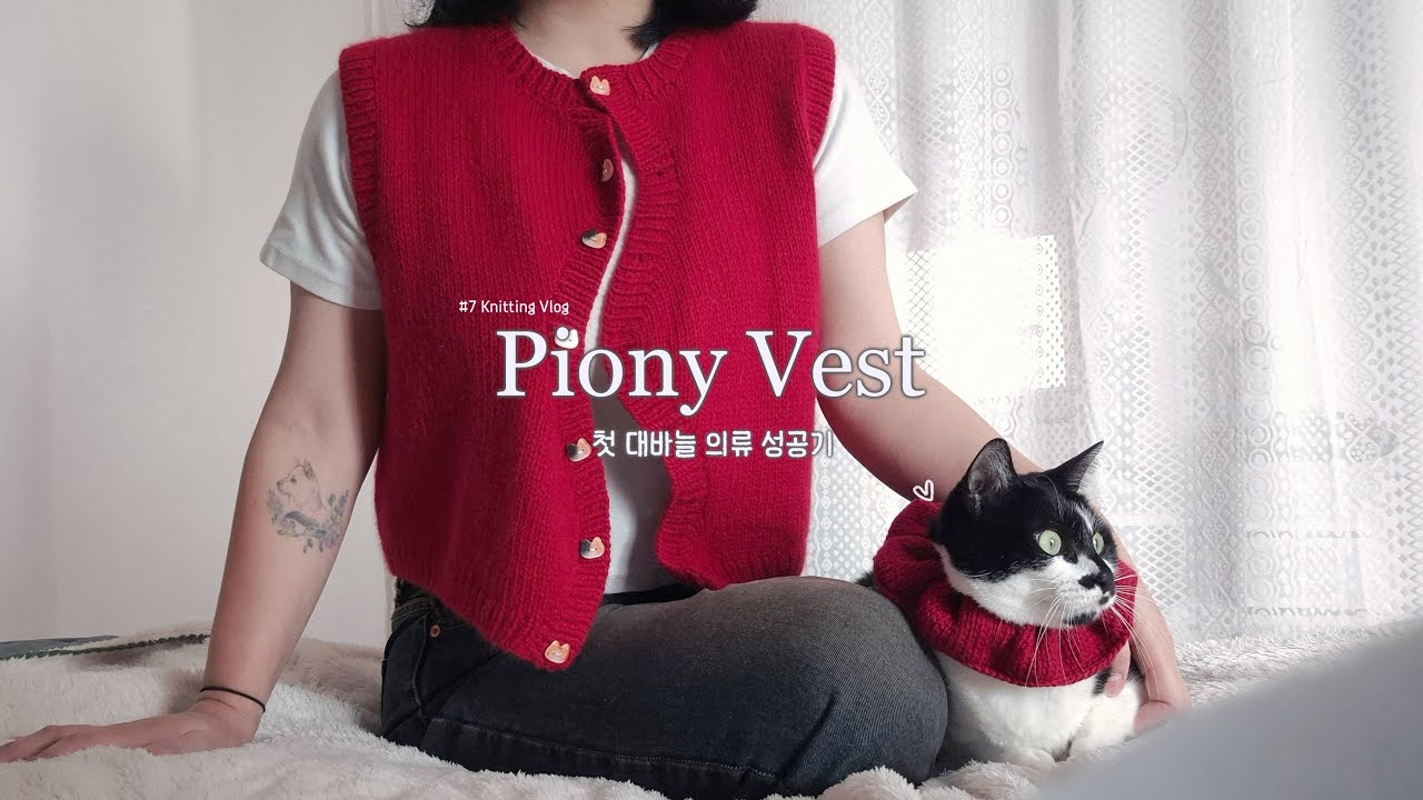 #7 [ 뜨개로그] 첫 의류 대바늘 성공기 - Piony Vest