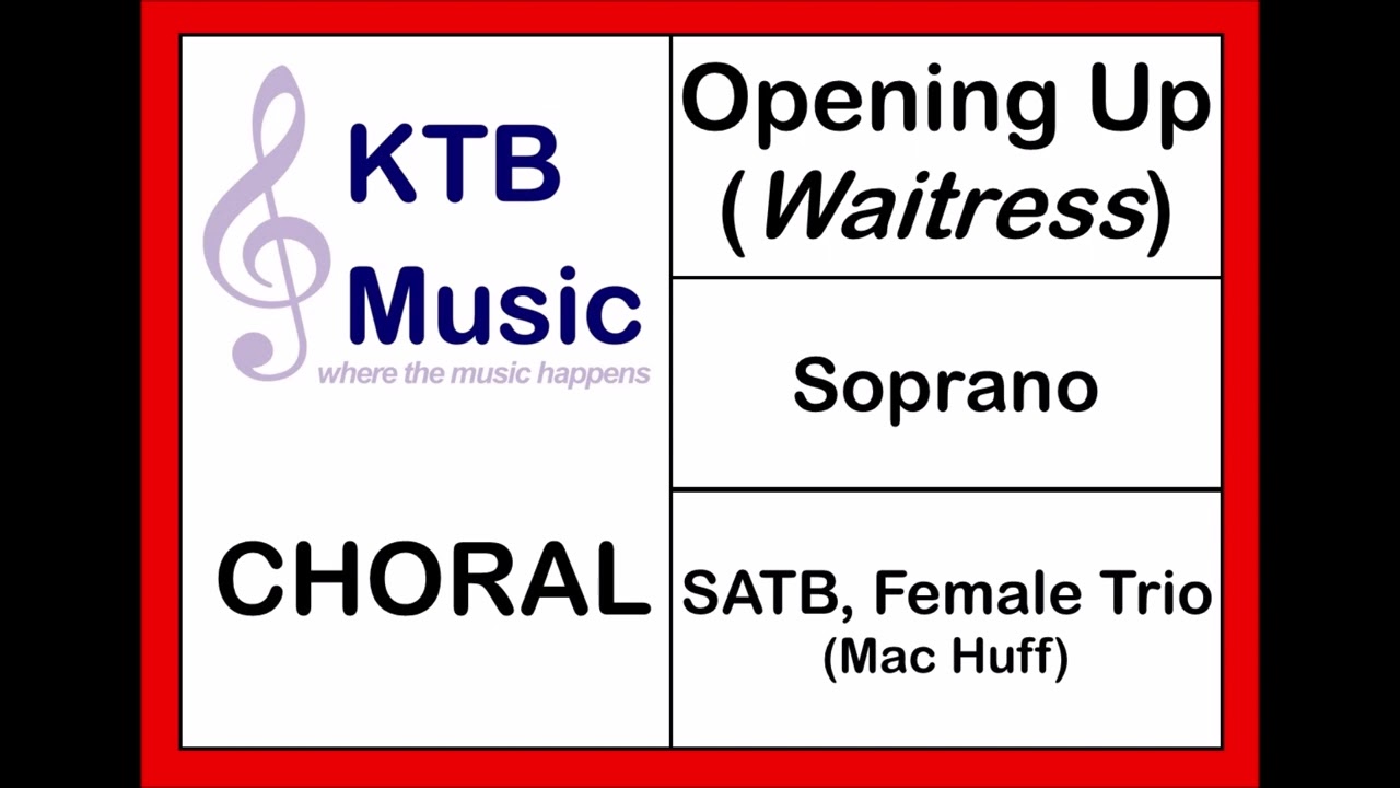 Opening Up (Waitress) SATB Choir [Soprano Part Only]