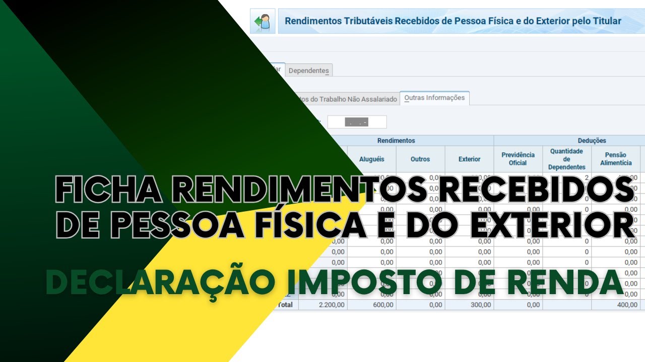 FICHA RENDIMENTOS TRIBUT&Aacute;VEIS RECEBIDOS PESSOA F&Iacute;SICA E DO EXTERIOR - IRPF 2025