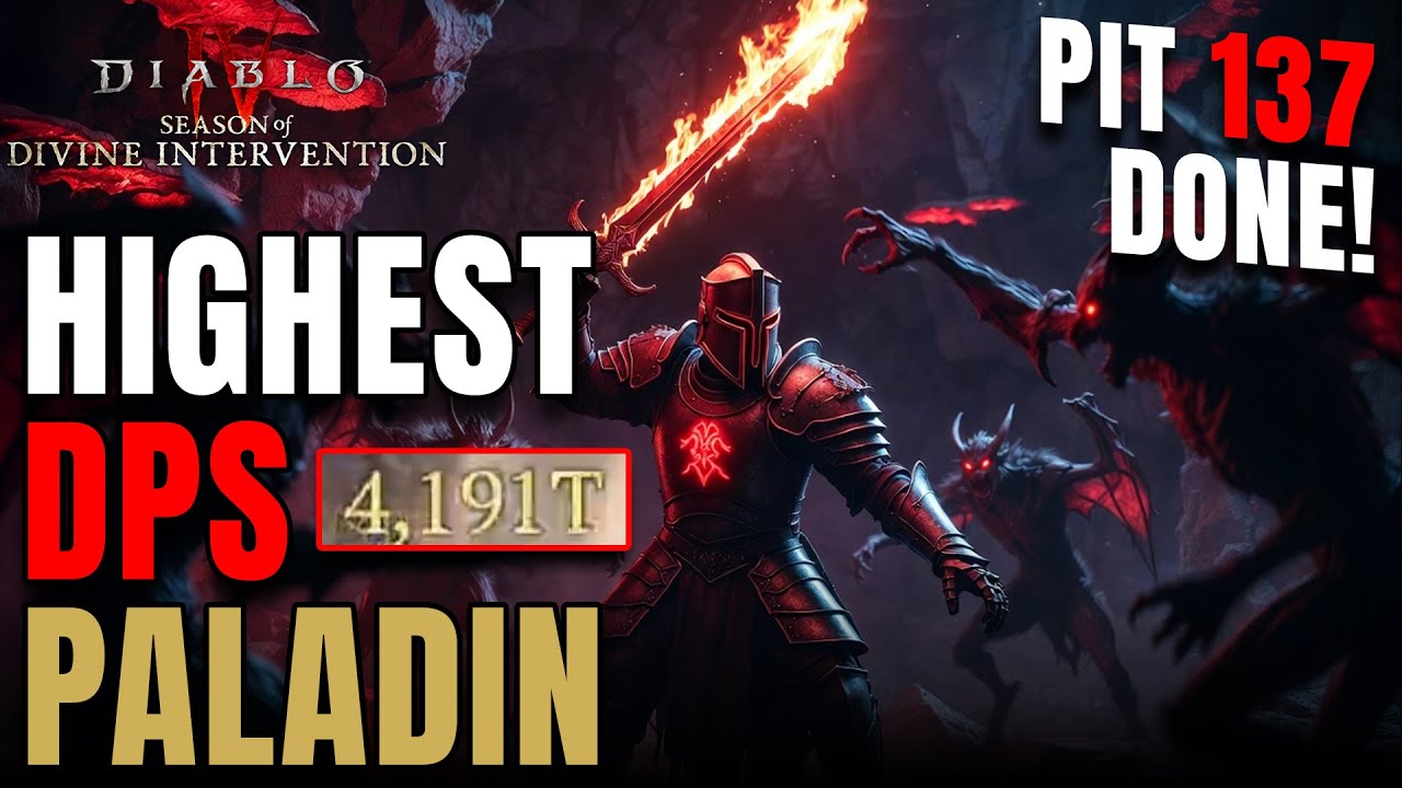 HIGHEST DPS PALADIN Pit 137 Clear Diablo 4